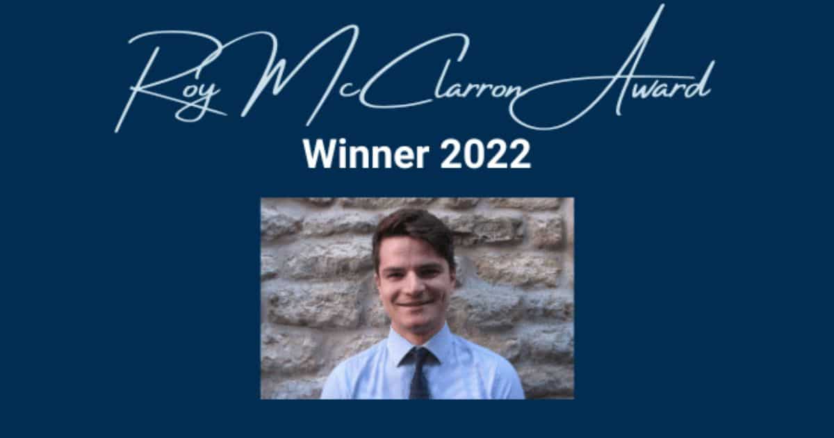 Roy McClarron Award 2022 winner