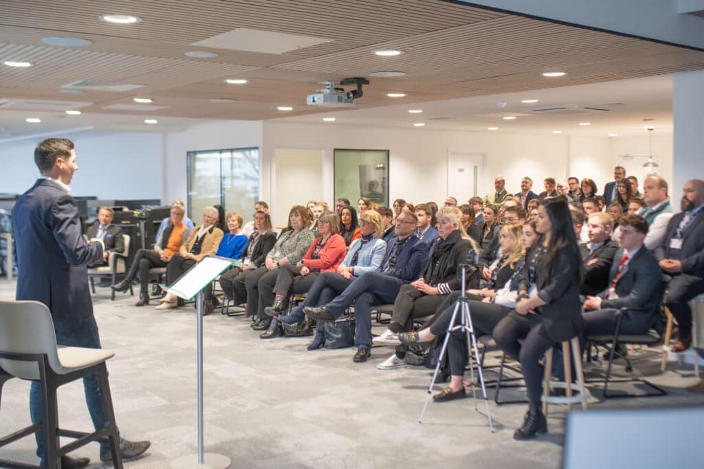 About Us - Garry Davies addressing the McClarrons Team - McClarrons